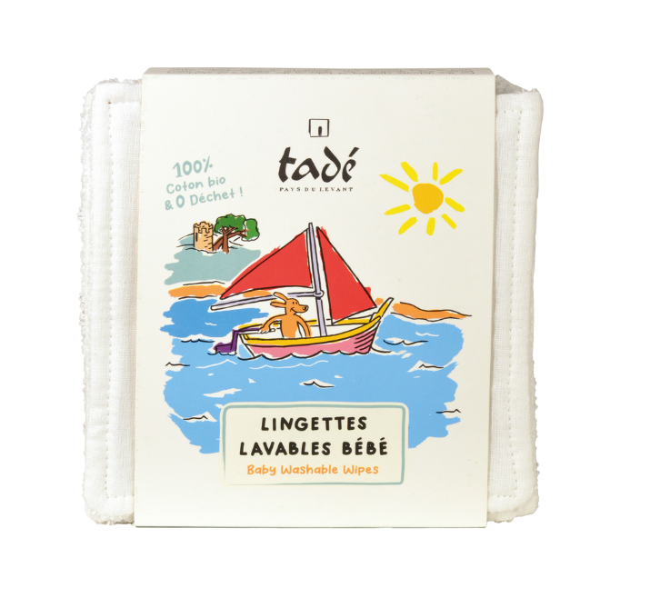 Lingettes bébé lavables coton bio | PACK DE 6