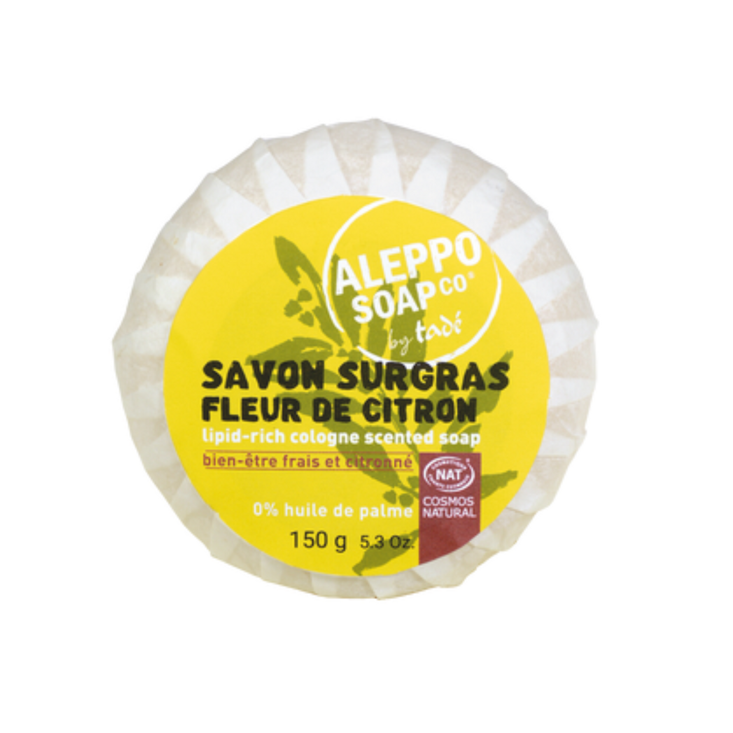 Savon surgras 100g Cosmos Natural | Fleur de citron
