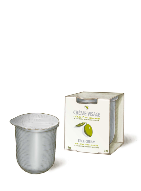 Crème visage à l'huile d'olive | rechargeable