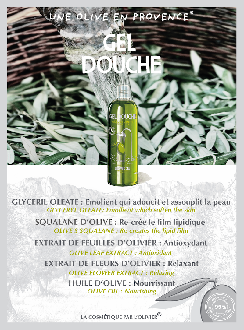 Gel douche corps & cheveux à l'huile d'olive