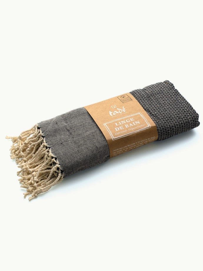 Linge de Hammam 180x100cm en coton Bio | NOIR