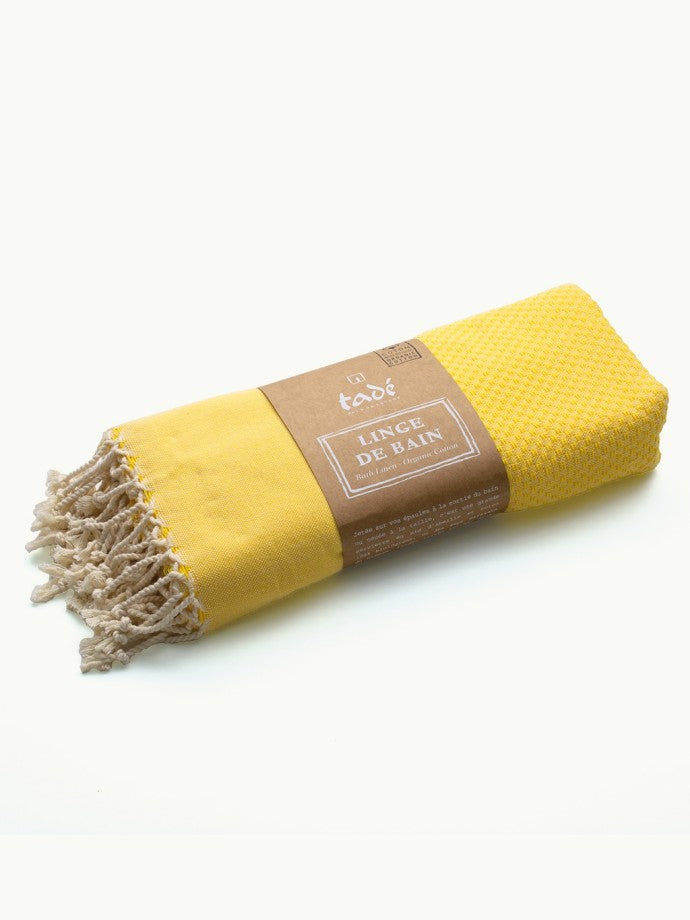 Linge de Hammam 180x100cm en coton Bio | JAUNE