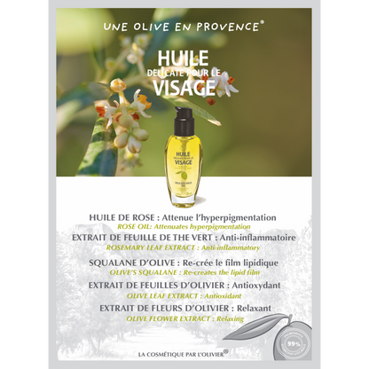 Huile délicate visage à l'huile d'olive