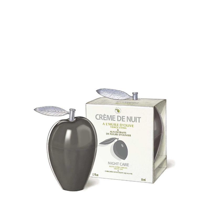 Crème nuit anti-rides à l'huile d'olive • rechargeable