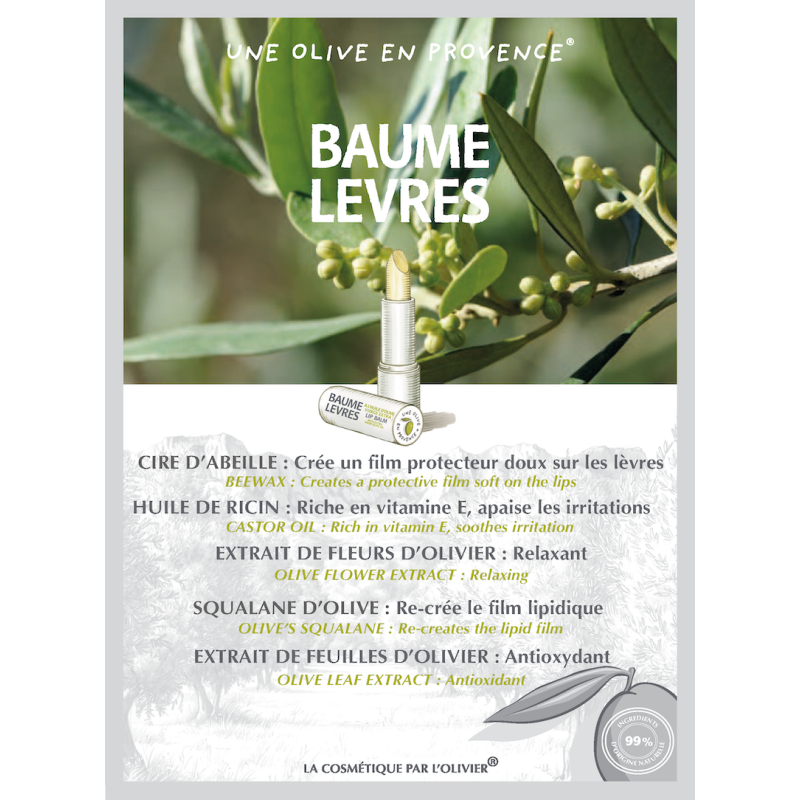 Baume à lèvres à l'huile d'olive