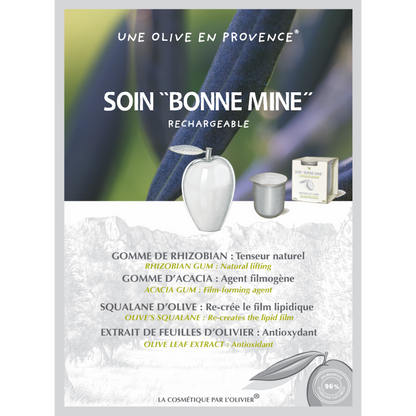 Soin "bonne mine"  à l'huile d'olive • rechargeable