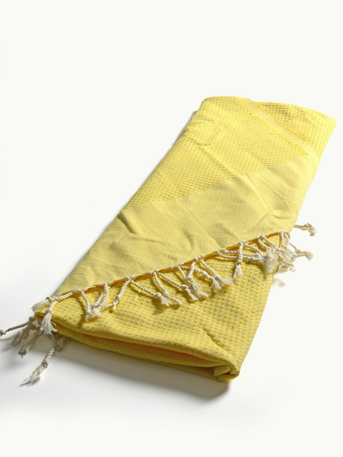 Linge de Hammam 180x100cm en coton Bio | JAUNE