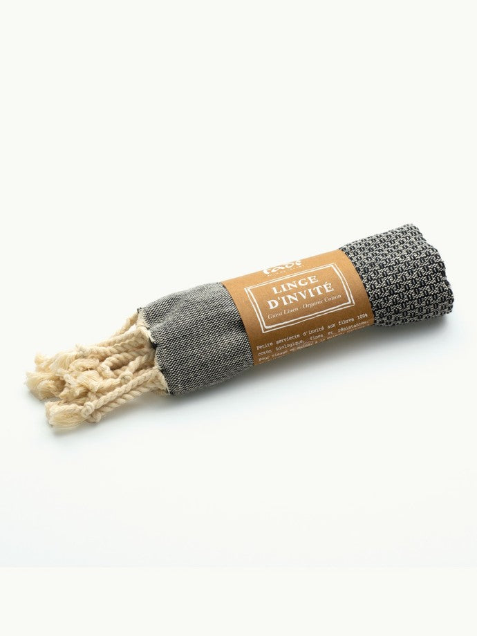 Linge d'invité en coton Bio | NOIR